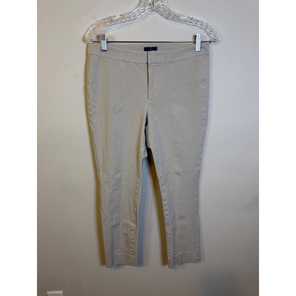 NYDJ Womens Ankle Pants Lift Tuck Technology Beige 8P - Picture 1 of 9